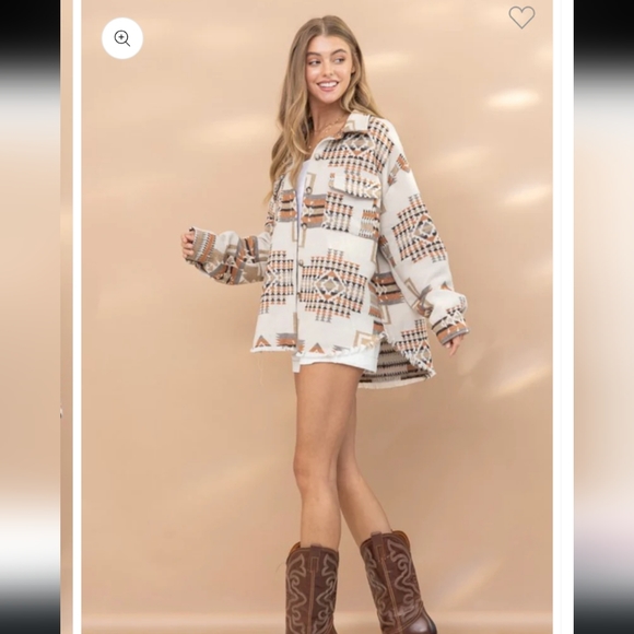 Jade & Ivory Western Aztec Pendleton Print Shacket XL NWOT - Picture 3 of 11